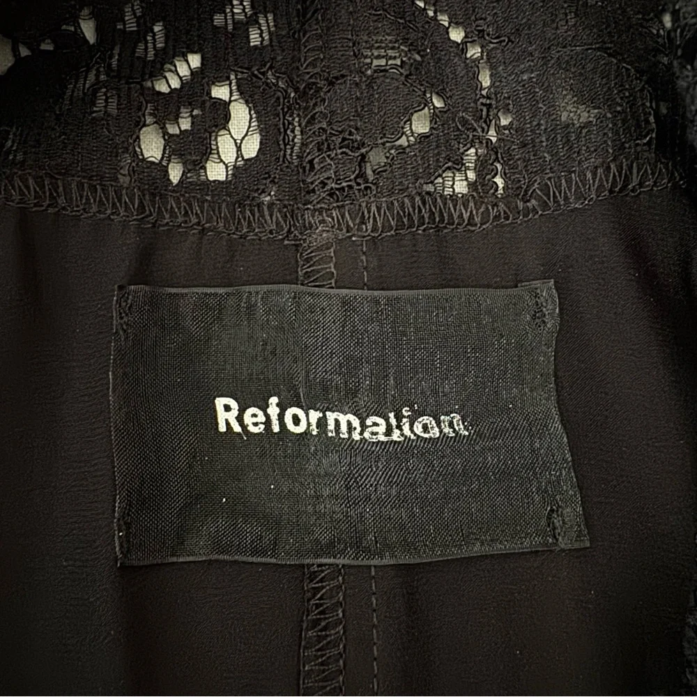REFORMATION Aura Black Sheer Lace 100% Silk Slip Dress Maxi Size 8 - Picture 5 of 16